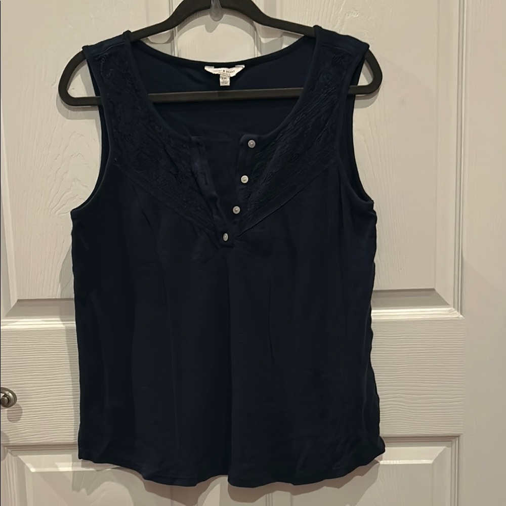 Lucky Brand Navy Sleeveless Tank Top Large L